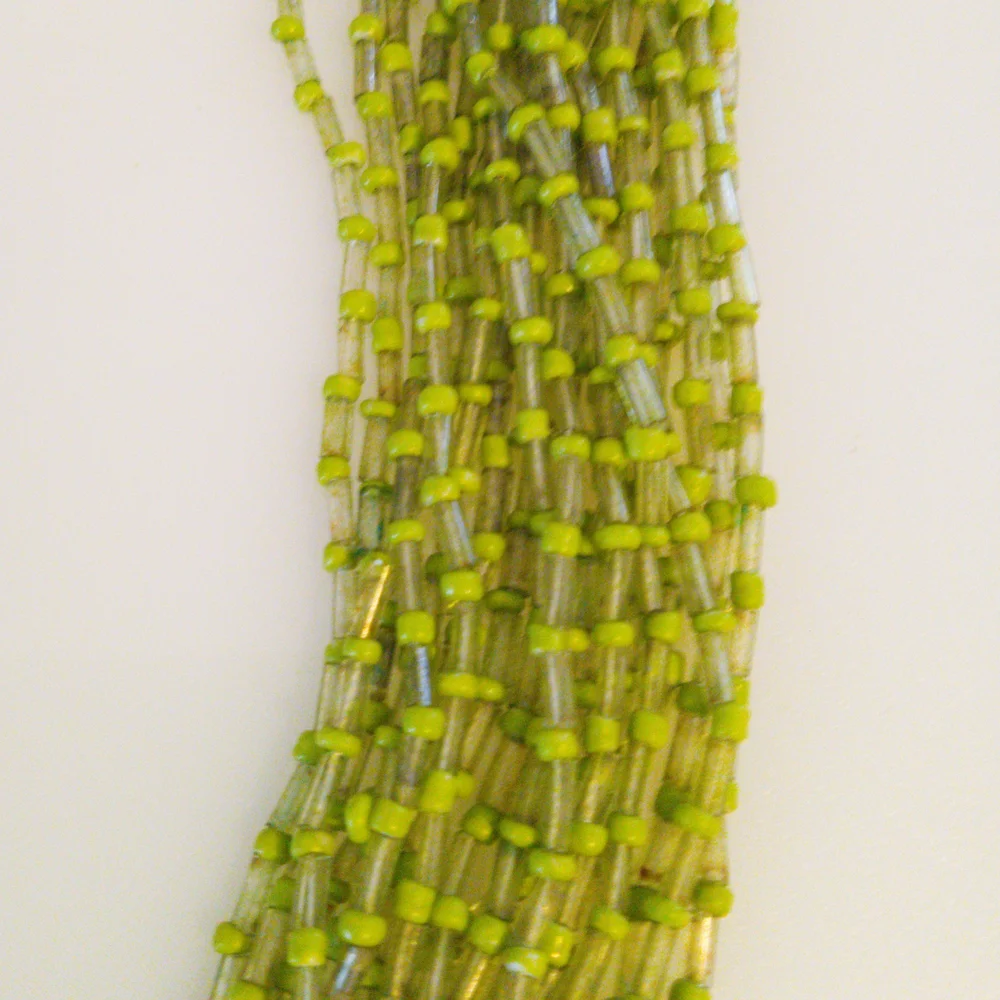 Vibrant Green and Blue Multi-Strand Necklace with Seed Beads